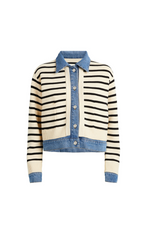 LAYERED LOOK STRIPED CARDIGAN