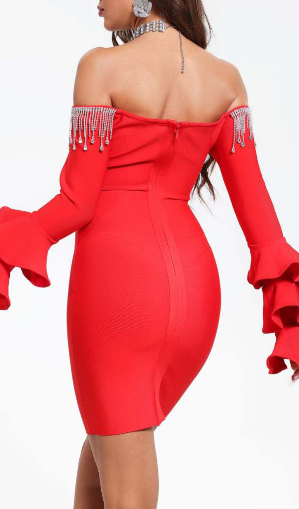 Flowering Girl Women OFF SHOULDER MINI BANDAGE DRESS