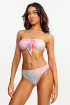 Flowering Girl Women Moto Gradient Chain Bikini Set