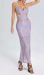 Flowering Girl Women CUT OUT SEQUIN MIDI DRESS