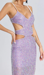 Flowering Girl Women CUT OUT SEQUIN MIDI DRESS