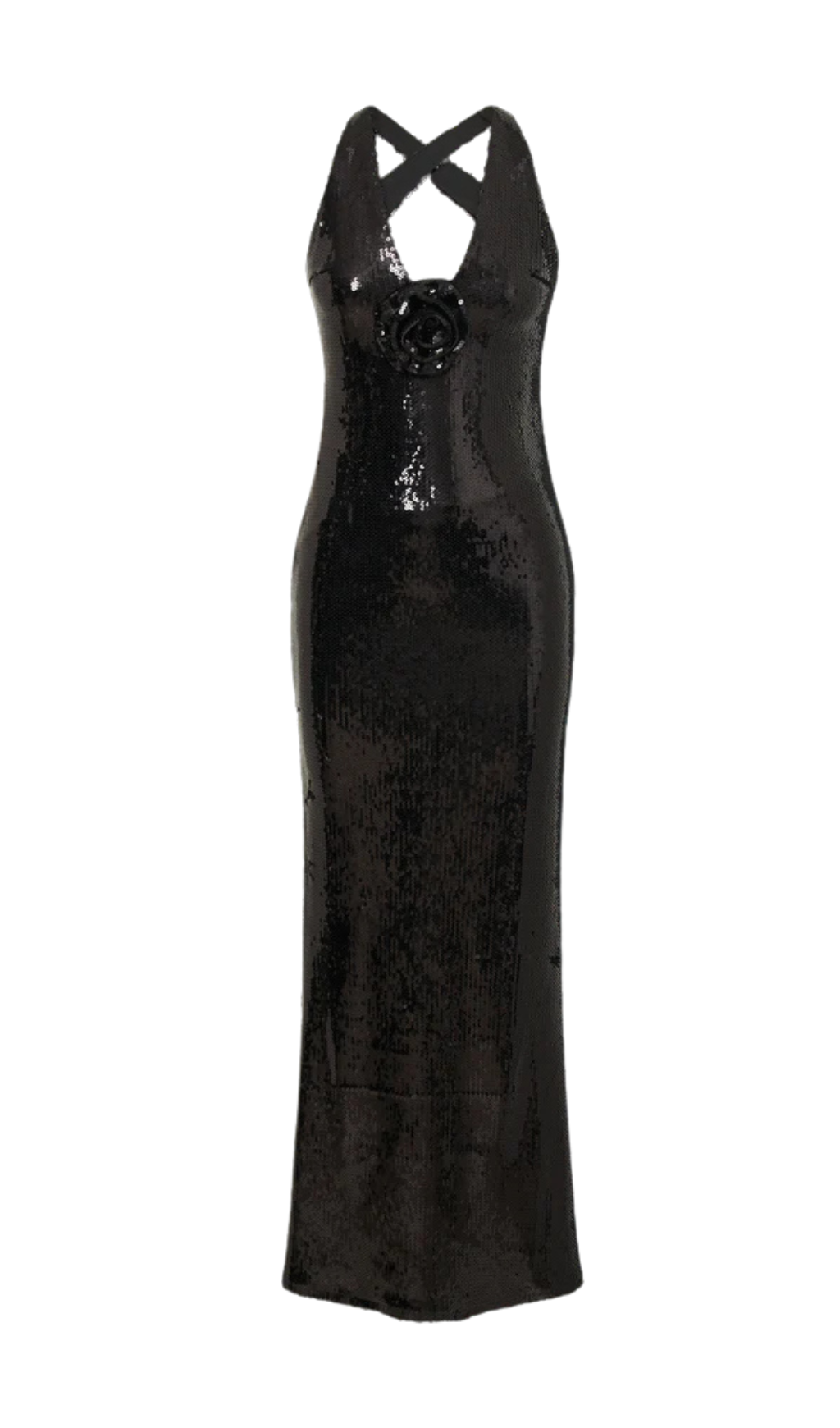 Flowering Girl Women ROSE SEQUIN MAXI DRESS IN BLACK