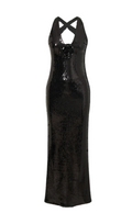 Flowering Girl Women ROSE SEQUIN MAXI DRESS IN BLACK
