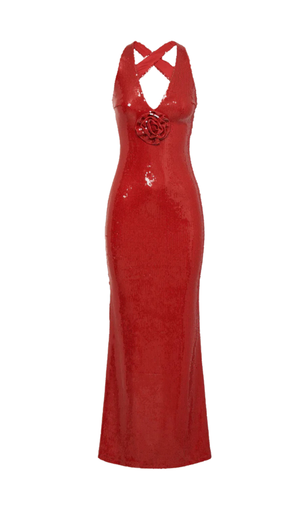 Flowering Girl Women ROSE SEQUIN MAXI DRESS IN RED
