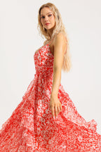 Flowering Girl Women Floral Ruched Ruffle Cami Maxi Dress