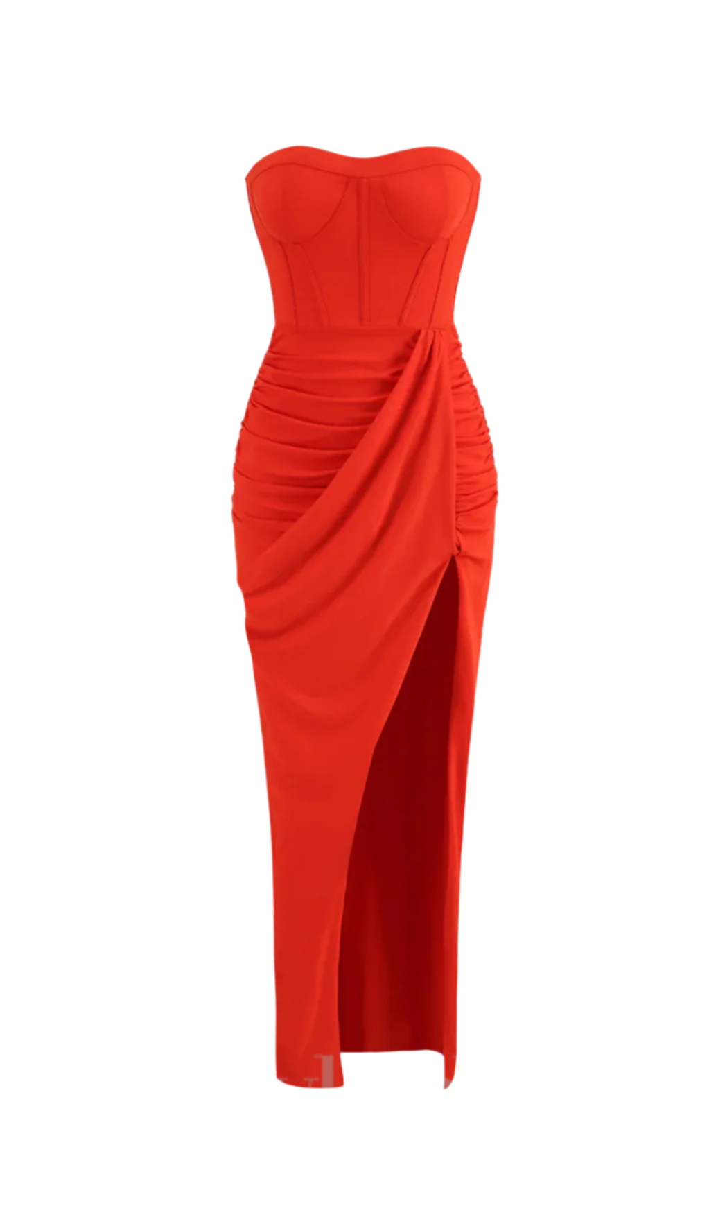 Flowering Girl Women Strapless Ruched Dress In Red