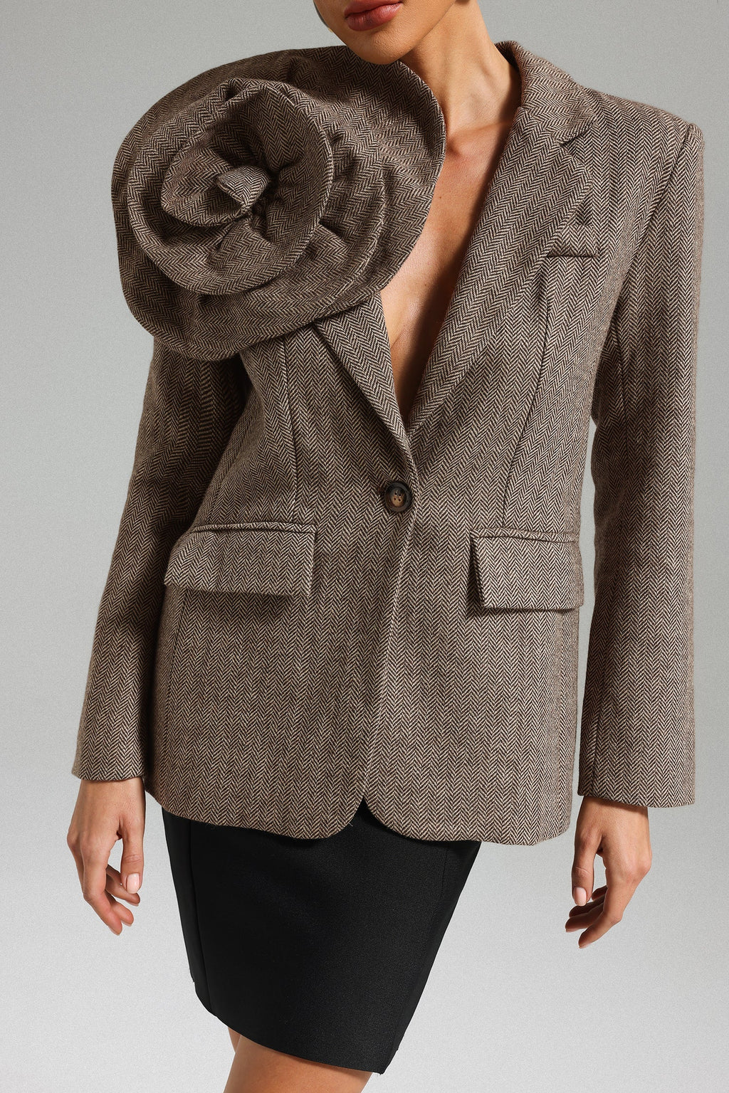 Sada Flower Blazer - Brown