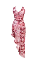 Flowering Girl Women Floral Ruffled Skew Dress