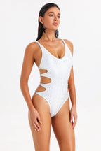 Flowering Girl Women Samira Metallic Shiny Cut Out Swimsuit