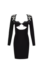 Flowering Girl Women Aggelos Long Sleeve Cutout Bandage Dress