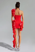 Flowering Girl Women Selma One Shoulder Ruffled Mini Dress