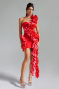 Flowering Girl Women Selma One Shoulder Ruffled Mini Dress