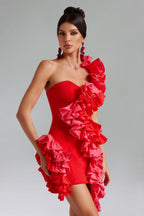 Flowering Girl Women Selma One Shoulder Ruffled Mini Dress