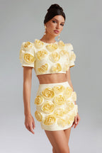 Flowering Girl Women Salla Flower Short Sleeves Set