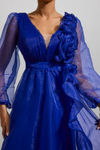 Flowering Girl Women Frill Pleat Large Hemline Maxi Dress