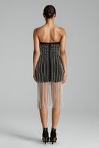 Flowering Girl Women Maura Pearl Tassels Tube Mini Dress