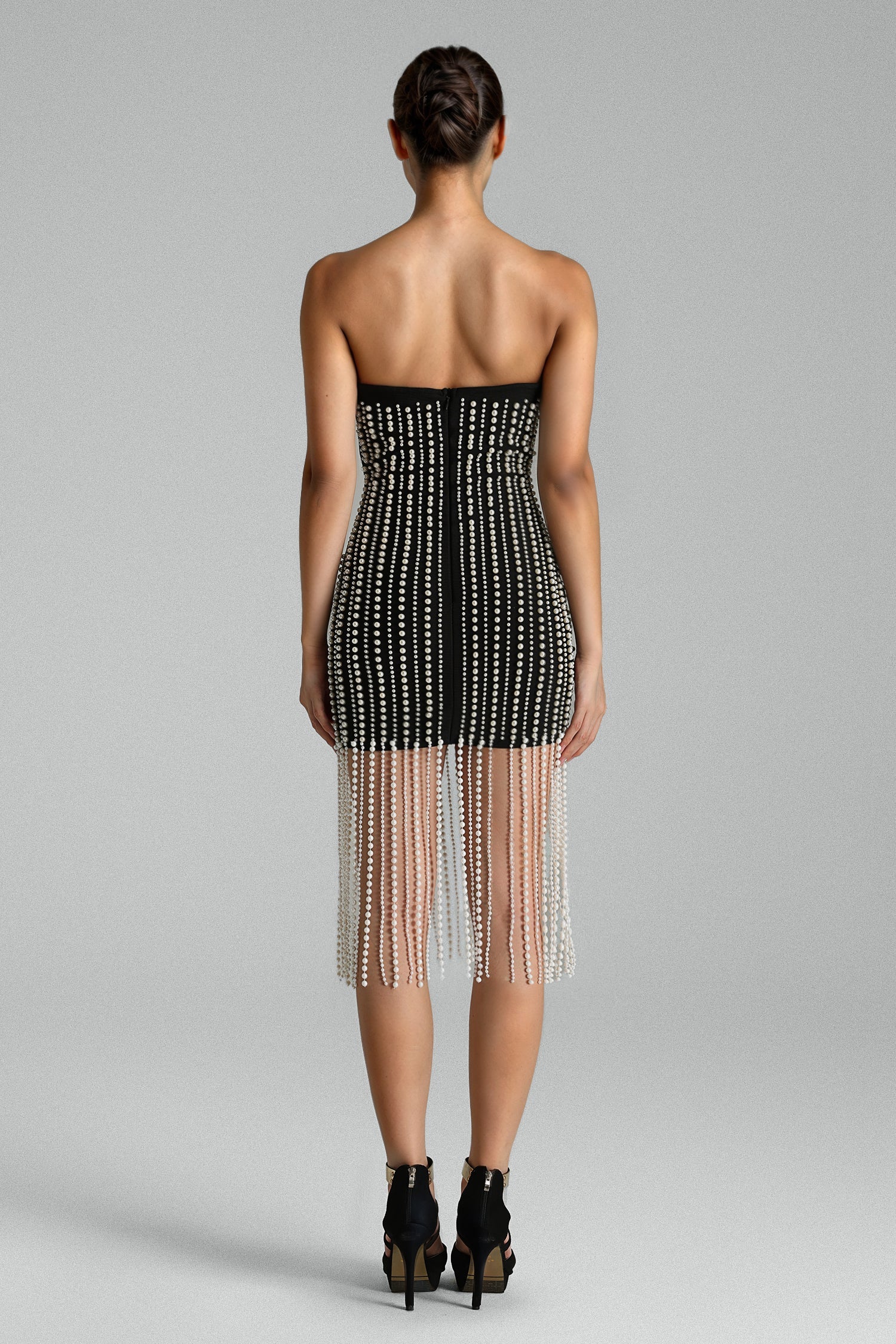 Flowering Girl Women Maura Pearl Tassels Tube Mini Dress