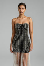 Flowering Girl Women Maura Pearl Tassels Tube Mini Dress