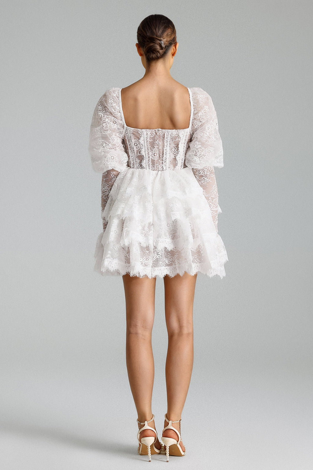 Flowering Girl Women Uiala Lace Puff Sleeves Mini Dress