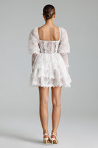 Flowering Girl Women Uiala Lace Puff Sleeves Mini Dress