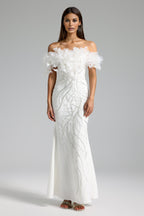 Flowering Girl Women Eila One Shoulder Bow Sequin Maxi Dress