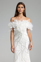 Flowering Girl Women Eila One Shoulder Bow Sequin Maxi Dress