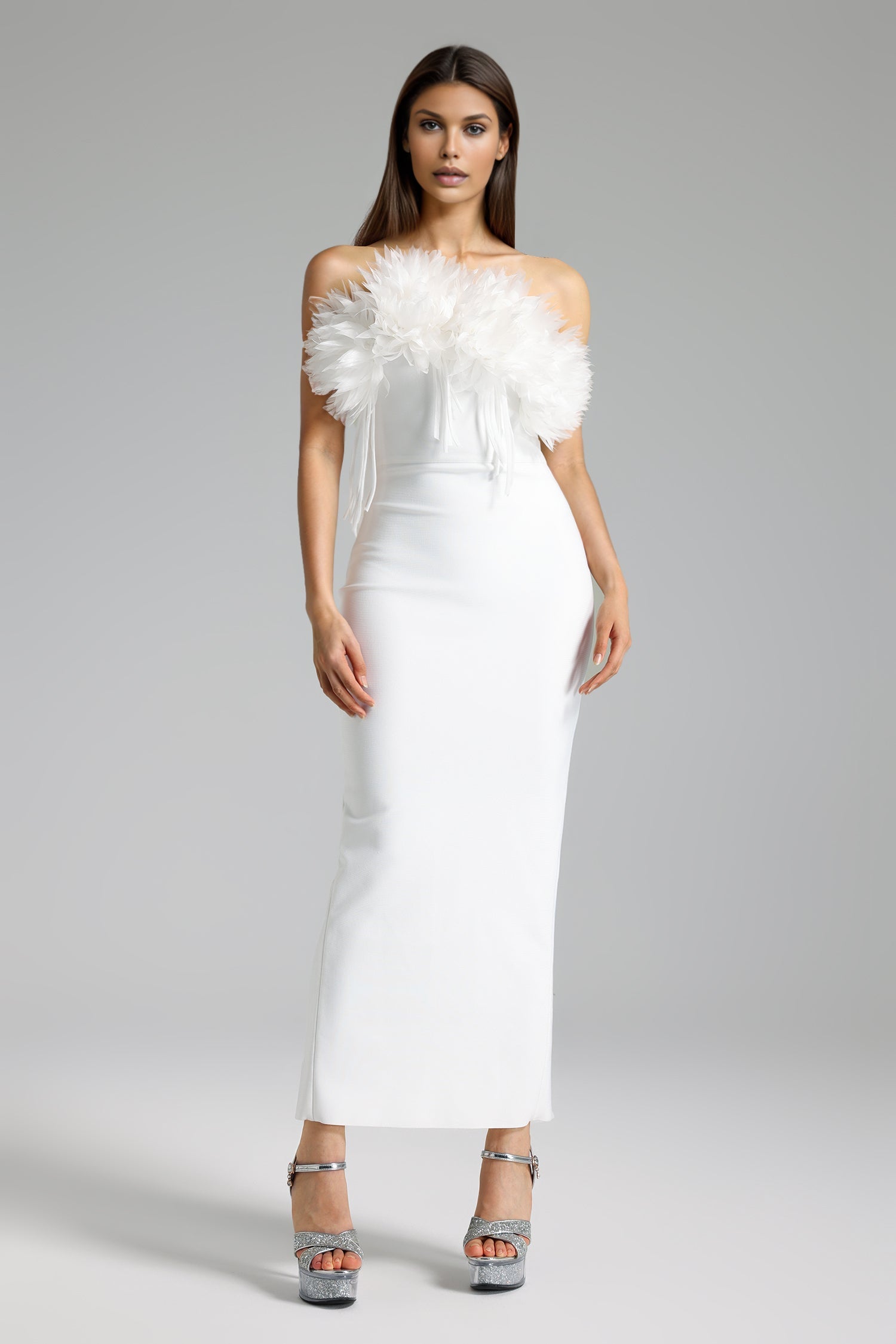Flowering Girl Women Tancy Strapless Corset Fishtail Bandage Maxi Dress