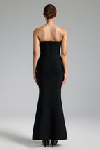 Flowering Girl Women Janetta Flowers Strapless Slim Bandage Maxi Dress