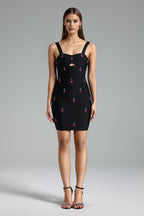 Flowering Girl Women Rahan Diamante Flower Mini Dress