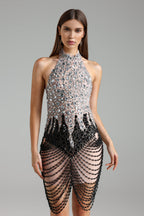 Flowering Girl Women Katja Diamond Peal Backless Mini Dress