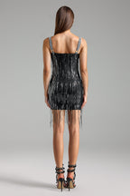 Flowering Girl Women Denali Embellished Tassel Mini Dress