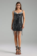 Flowering Girl Women Denali Embellished Tassel Mini Dress