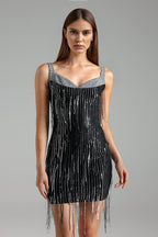 Flowering Girl Women Denali Embellished Tassel Mini Dress