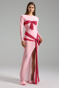 Flowering Girl Women Zuly Bow Long Sleeves Maxi Dress