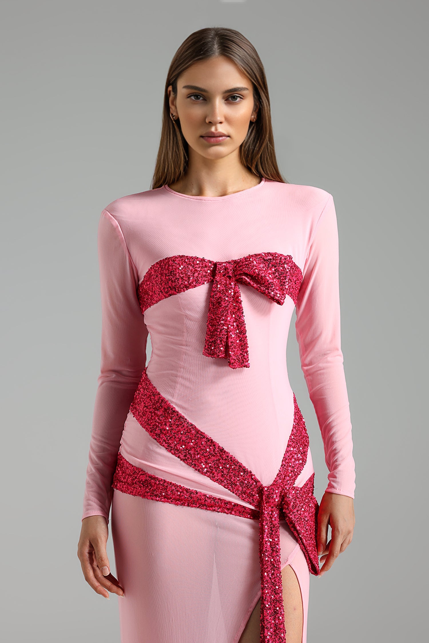 Flowering Girl Women Zuly Bow Long Sleeves Maxi Dress