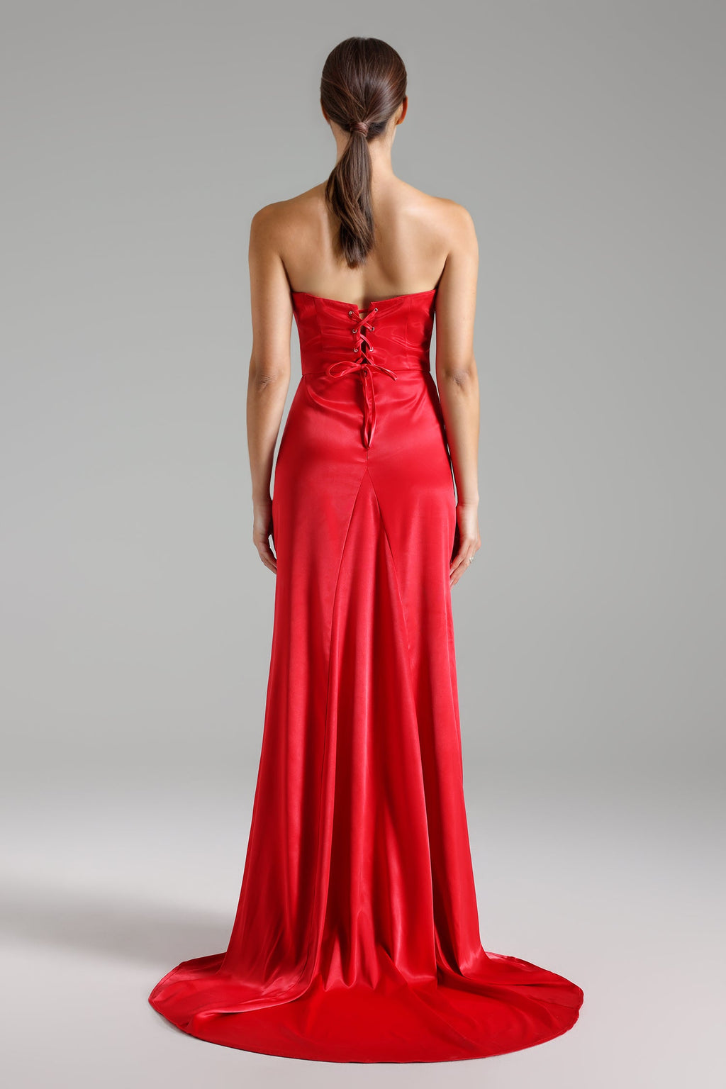 Flowering Girl Women Waner Strapless Diamond Setting Backless Maxi Dress