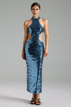 Flowering Girl Women Irene Halter Sequin Maxi Dress