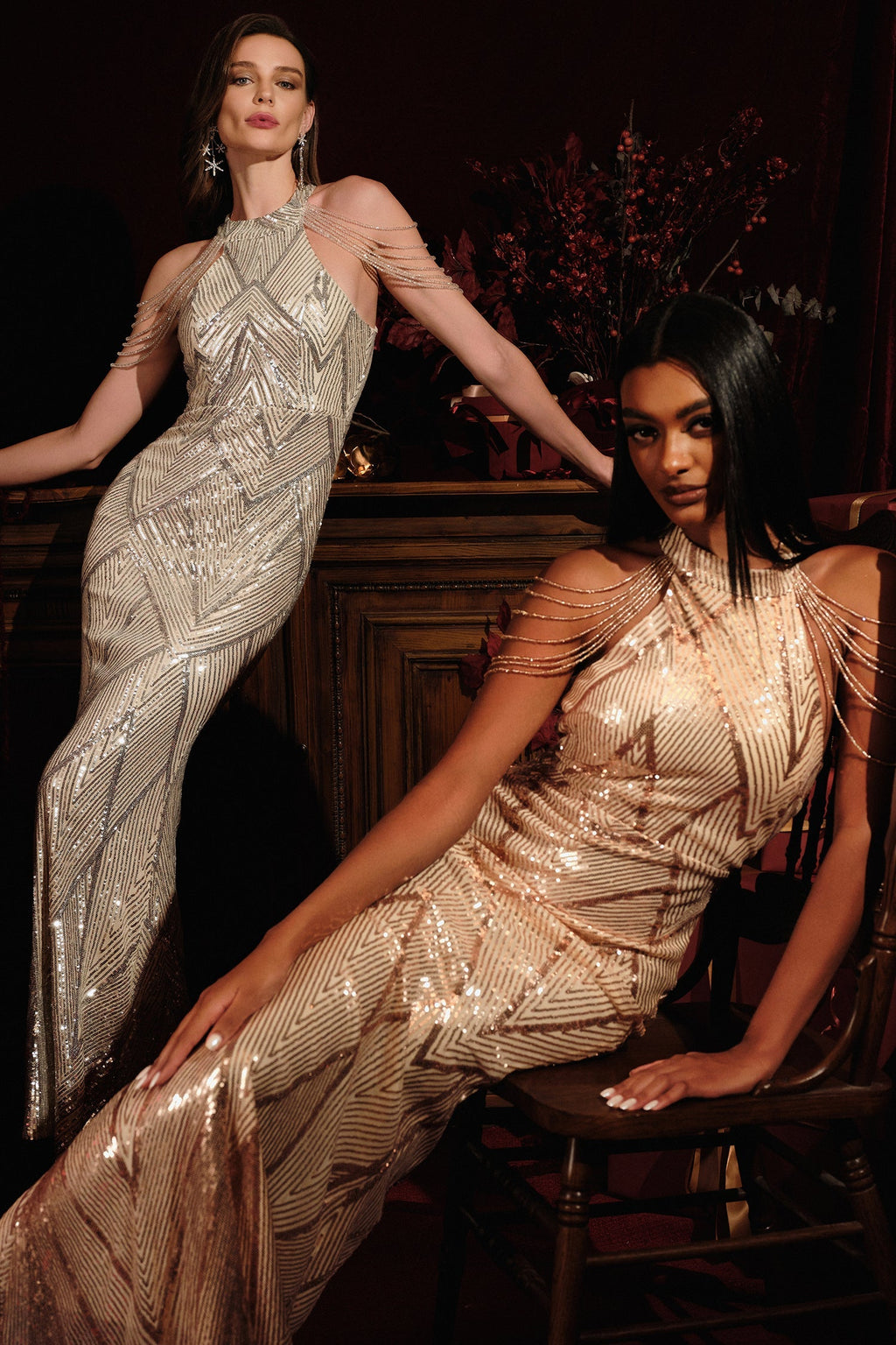 Flowering Girl Women Bali Sequin Maxi Dress