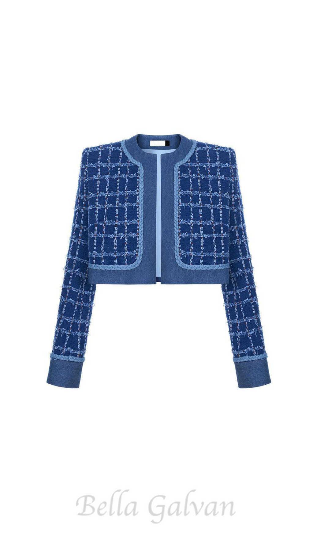 Flowering Girl Women Cathy patchwork Tweed Jacket in blue