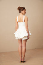 Flowering Girl Women Olivia White Halterneck Ruffled Mini Dress
