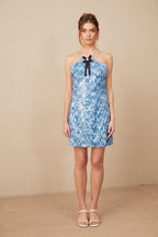 Flowering Girl Women Victoire blue halterneck sequined mini dress