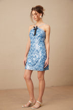 Flowering Girl Women Victoire blue halterneck sequined mini dress