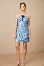 Flowering Girl Women Victoire blue halterneck sequined mini dress