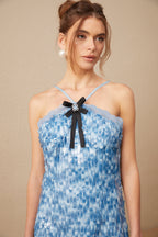 Flowering Girl Women Victoire blue halterneck sequined mini dress
