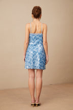 Flowering Girl Women Victoire blue halterneck sequined mini dress