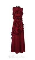 Flowering Girl Women ANNONA RED FLOWER EMBELLISHED MAXI DRESS