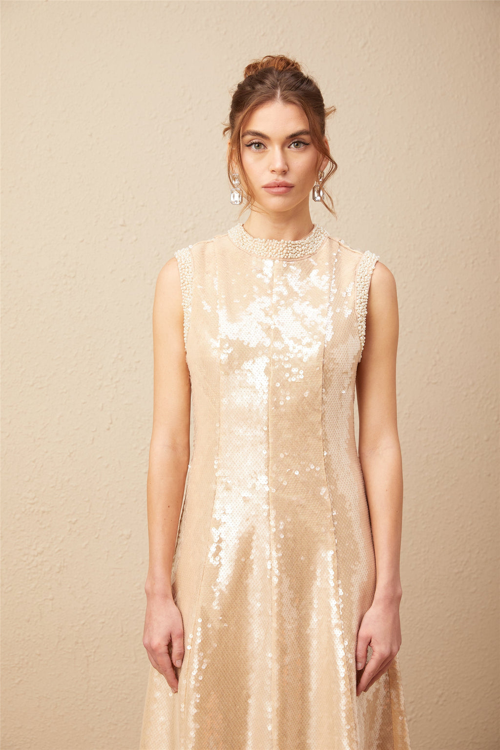 Flowering Girl Women Ornella Faux-Pearl Sequined Midi Dress