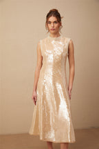 Flowering Girl Women Ornella Faux-Pearl Sequined Midi Dress