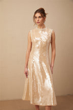 Flowering Girl Women Ornella Faux-Pearl Sequined Midi Dress