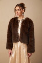 Flowering Girl Women Solène Ombré-Effect Crystal Faux-Fur Coat